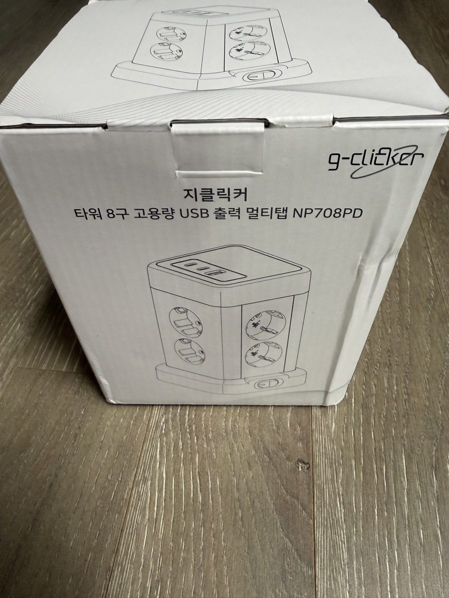 지클릭커 NP708PD 타워형 8구 멀티탭 박스